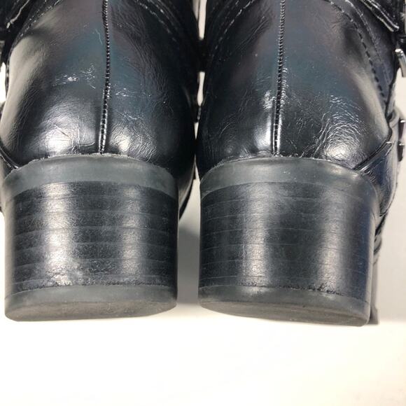 Unisa Faux leather zip up black/brown boots 7.5 - Picture 5 of 9